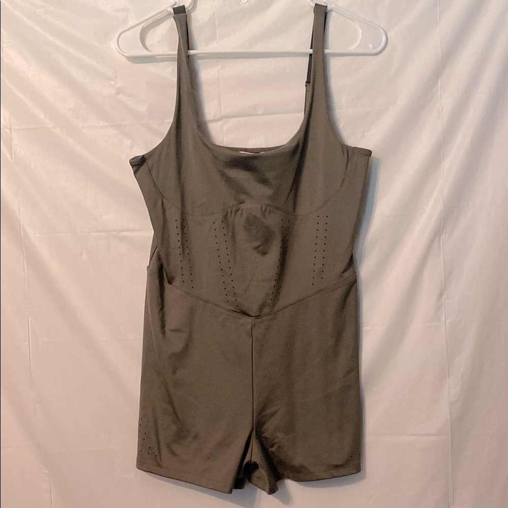 Victoria's Secret Olive Green bodysuit. Large vented spandex under garment.